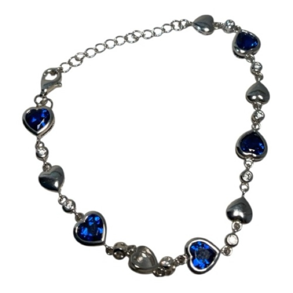 Heart Bracelet Blue and Silver